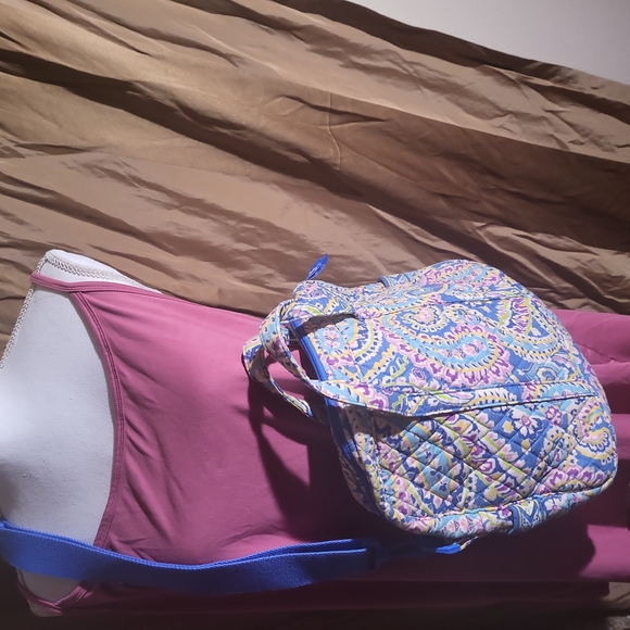 Vera Bradley Tote Bag or Crossbody Bag, Size: Large Blue Multi-Colored - Picture 3 of 16